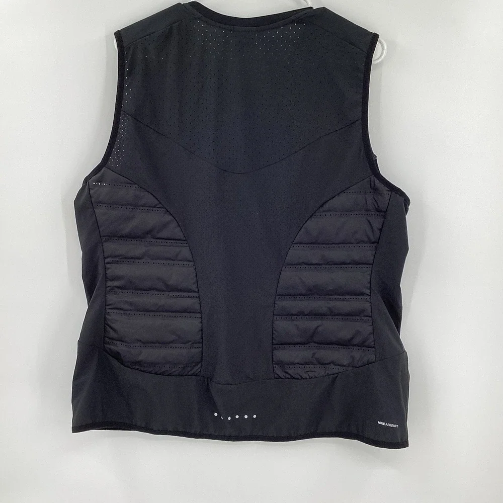 EUC Ladies Nike Running Aeroloft‎ Goose Down Filled Puffer Vest- Black - 1x
